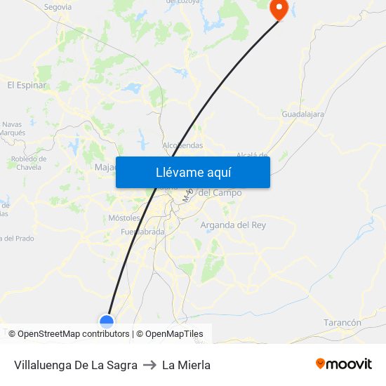 Villaluenga De La Sagra to La Mierla map