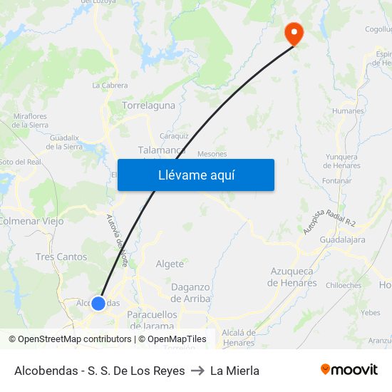 Alcobendas - S. S. De Los Reyes to La Mierla map