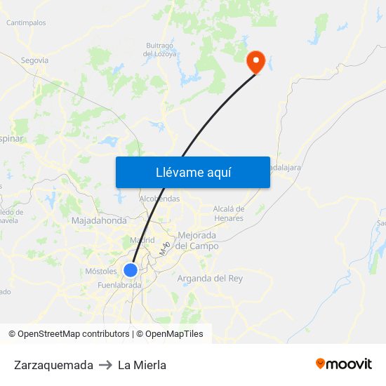 Zarzaquemada to La Mierla map