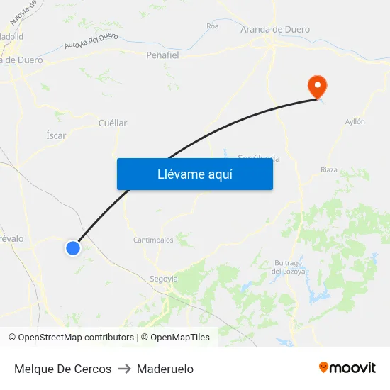 Melque De Cercos to Maderuelo map