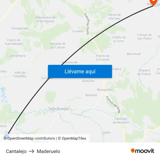 Cantalejo to Maderuelo map