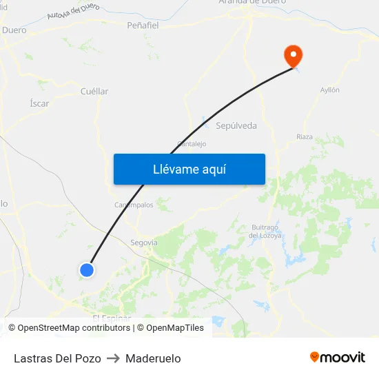 Lastras Del Pozo to Maderuelo map