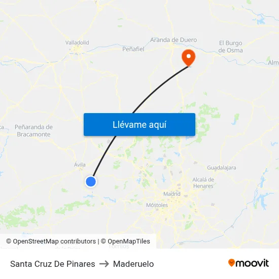 Santa Cruz De Pinares to Maderuelo map