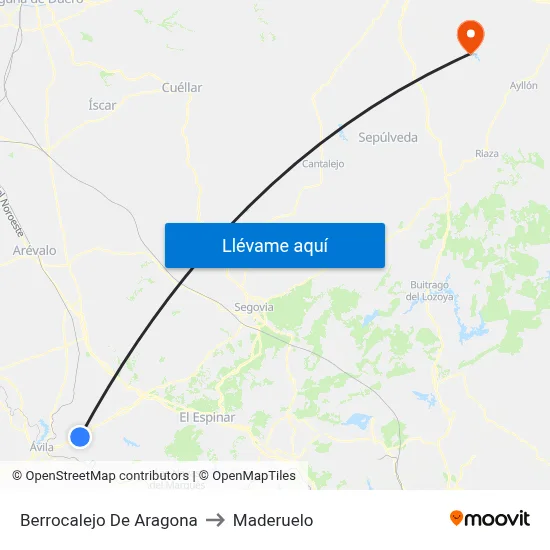 Berrocalejo De Aragona to Maderuelo map