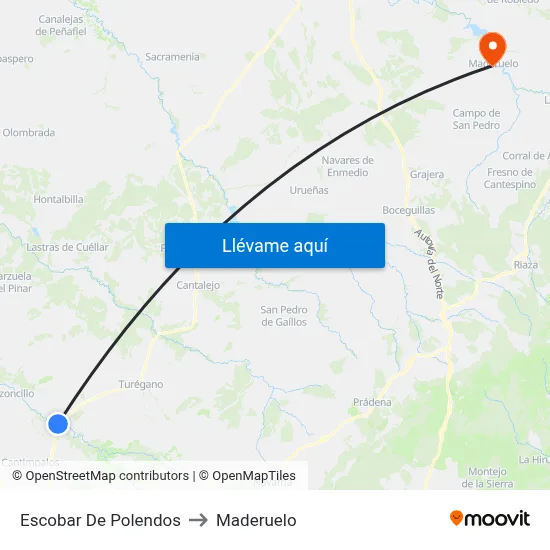 Escobar De Polendos to Maderuelo map