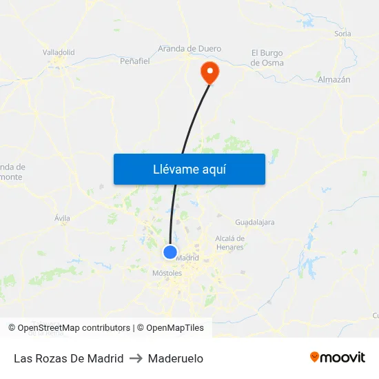 Las Rozas De Madrid to Maderuelo map