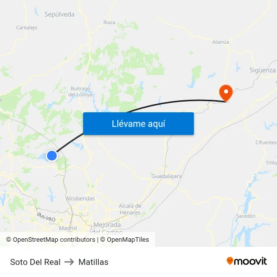 Soto Del Real to Matillas map