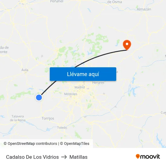 Cadalso De Los Vidrios to Matillas map