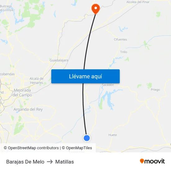 Barajas De Melo to Matillas map