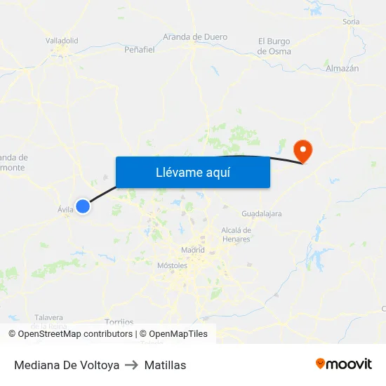 Mediana De Voltoya to Matillas map