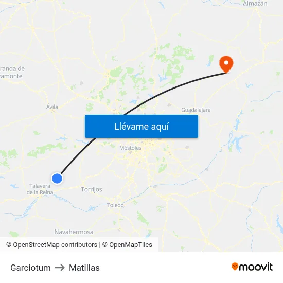 Garciotum to Matillas map