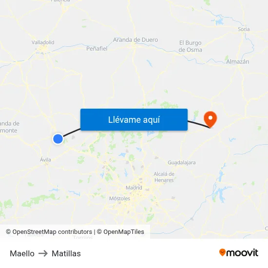 Maello to Matillas map