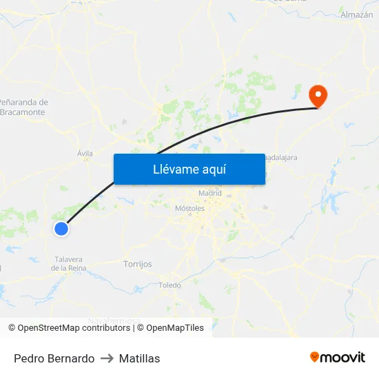 Pedro Bernardo to Matillas map
