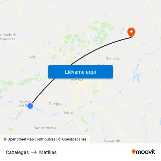 Cazalegas to Matillas map