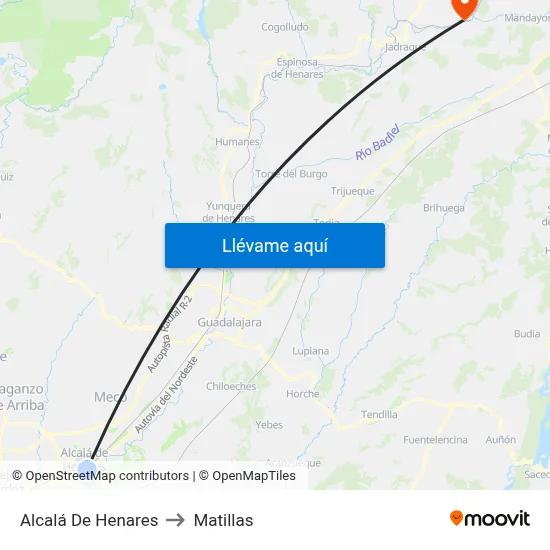 Alcalá De Henares to Matillas map