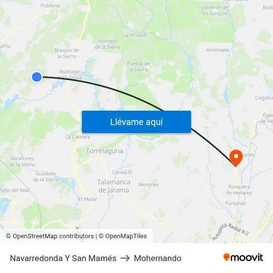 Navarredonda Y San Mamés to Mohernando map