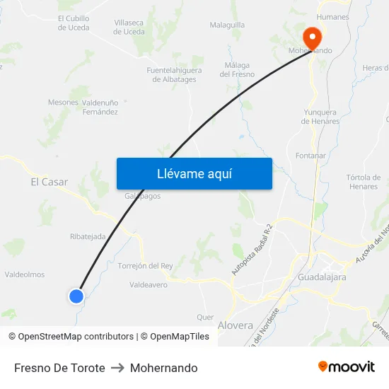 Fresno De Torote to Mohernando map