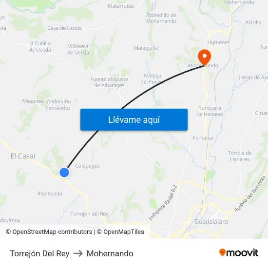 Torrejón Del Rey to Mohernando map