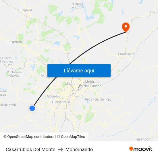 Casarrubios Del Monte to Mohernando map