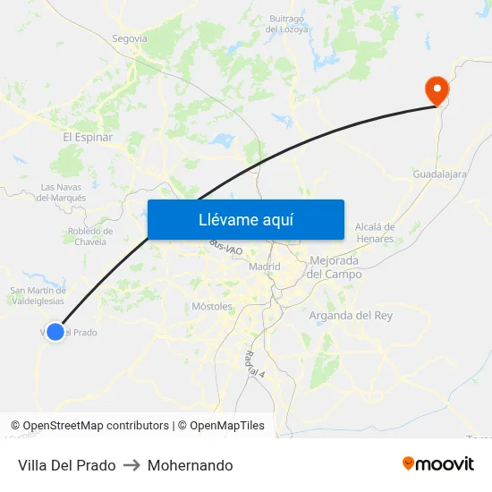 Villa Del Prado to Mohernando map