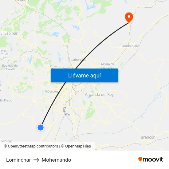 Lominchar to Mohernando map