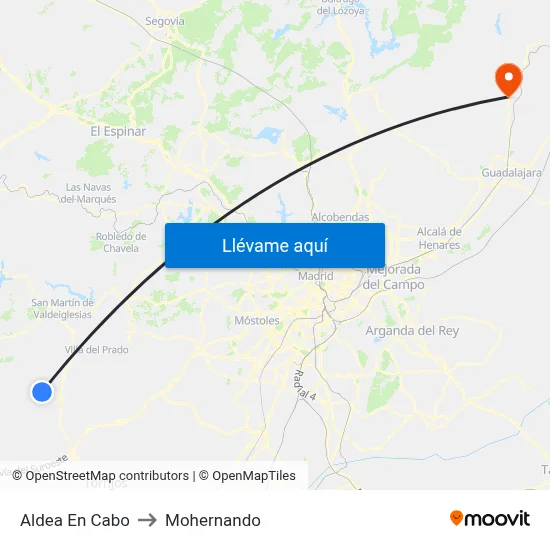 Aldea En Cabo to Mohernando map