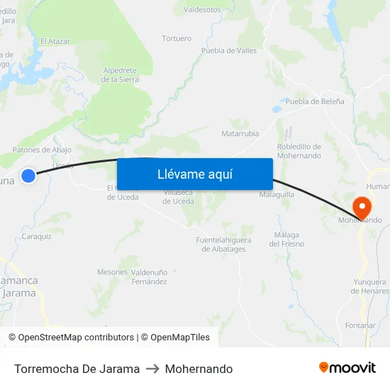 Torremocha De Jarama to Mohernando map