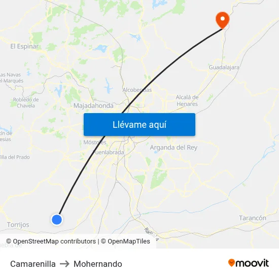 Camarenilla to Mohernando map
