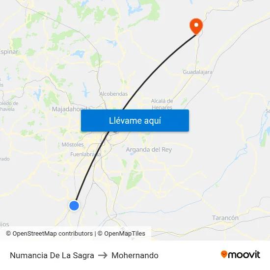 Numancia De La Sagra to Mohernando map