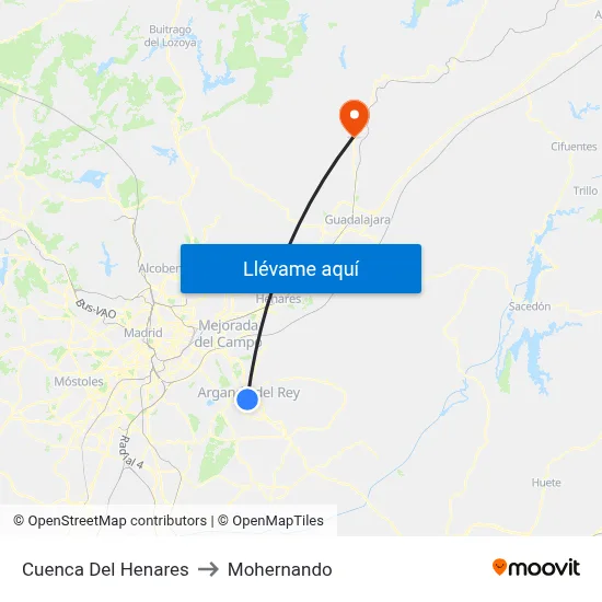 Cuenca Del Henares to Mohernando map