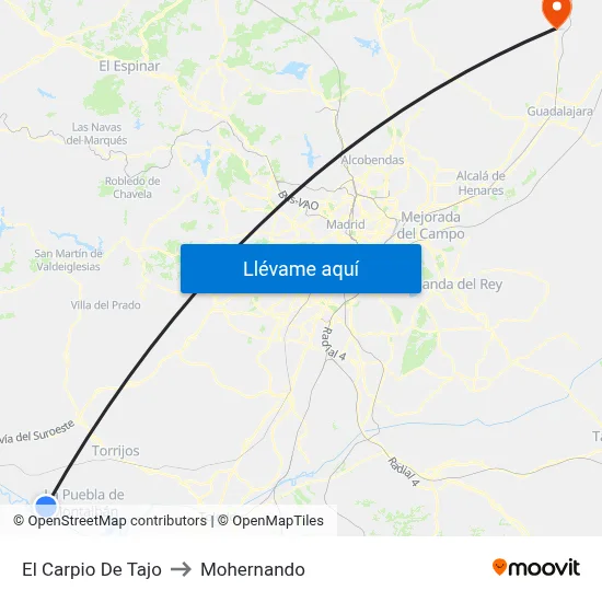 El Carpio De Tajo to Mohernando map
