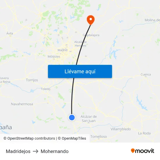 Madridejos to Mohernando map