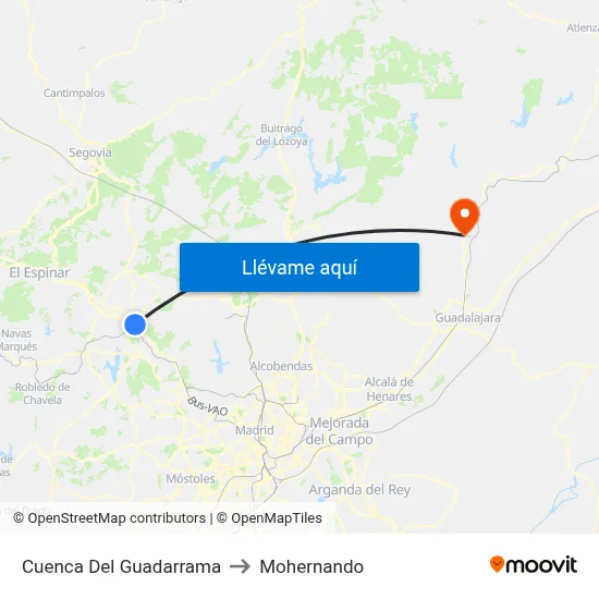 Cuenca Del Guadarrama to Mohernando map