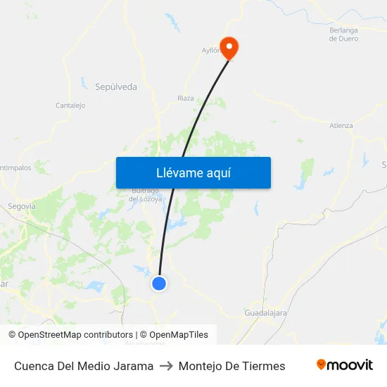 Cuenca Del Medio Jarama to Montejo De Tiermes map