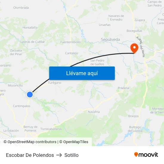 Escobar De Polendos to Sotillo map