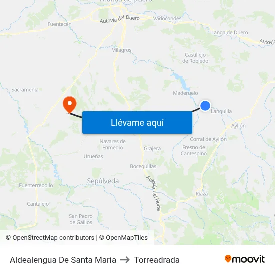 Aldealengua De Santa María to Torreadrada map