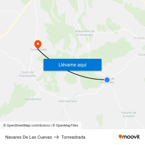 Navares De Las Cuevas to Torreadrada map