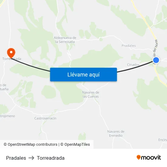 Pradales to Torreadrada map