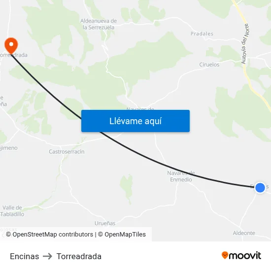 Encinas to Torreadrada map