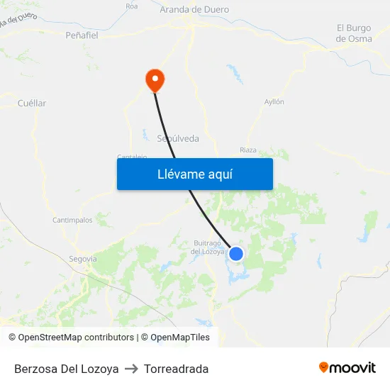 Berzosa Del Lozoya to Torreadrada map