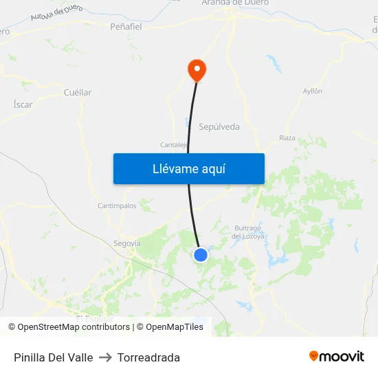 Pinilla Del Valle to Torreadrada map