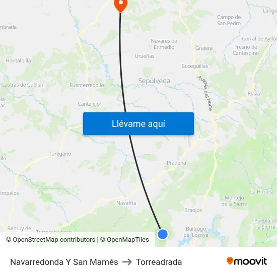 Navarredonda Y San Mamés to Torreadrada map