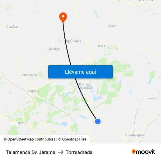Talamanca De Jarama to Torreadrada map