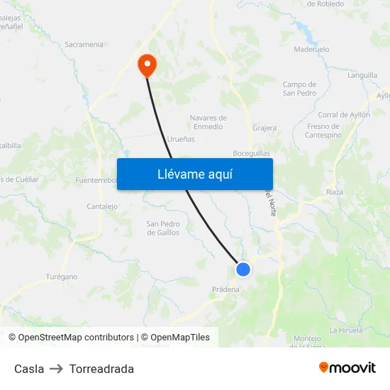 Casla to Torreadrada map