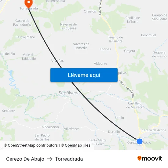 Cerezo De Abajo to Torreadrada map