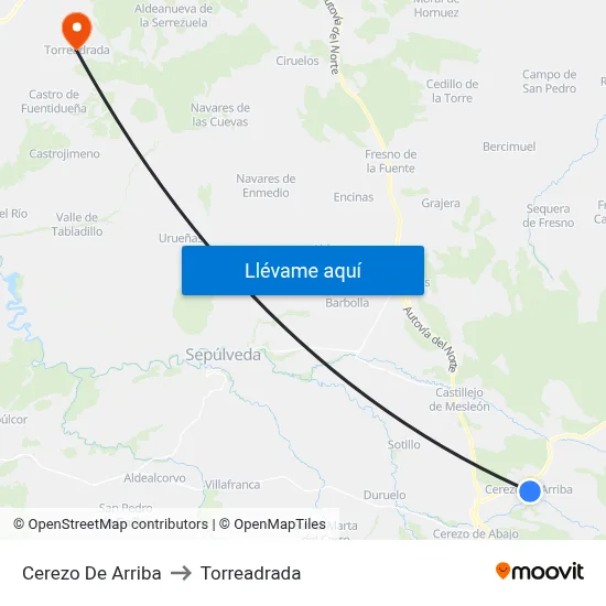 Cerezo De Arriba to Torreadrada map
