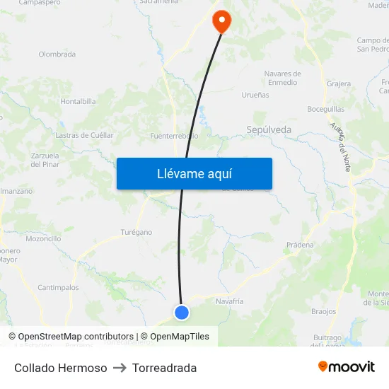 Collado Hermoso to Torreadrada map