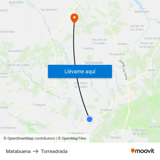 Matabuena to Torreadrada map