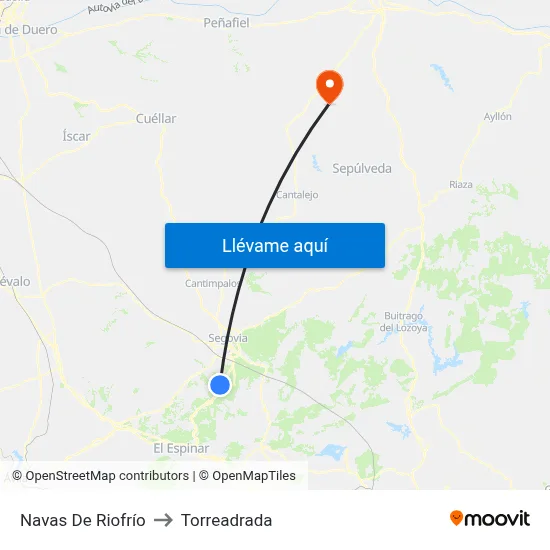 Navas De Riofrío to Torreadrada map