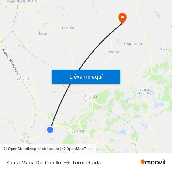 Santa María Del Cubillo to Torreadrada map